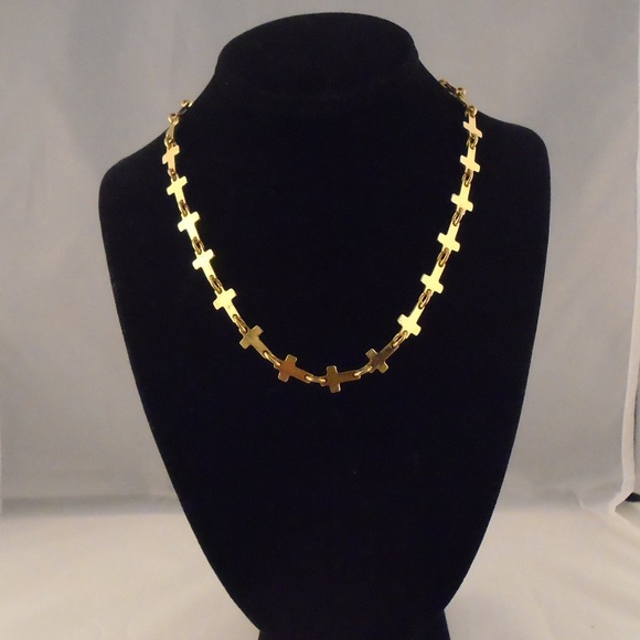 DSQUARED Jewelry - DSquared2 Gold Plate Cross Link Statement Necklace